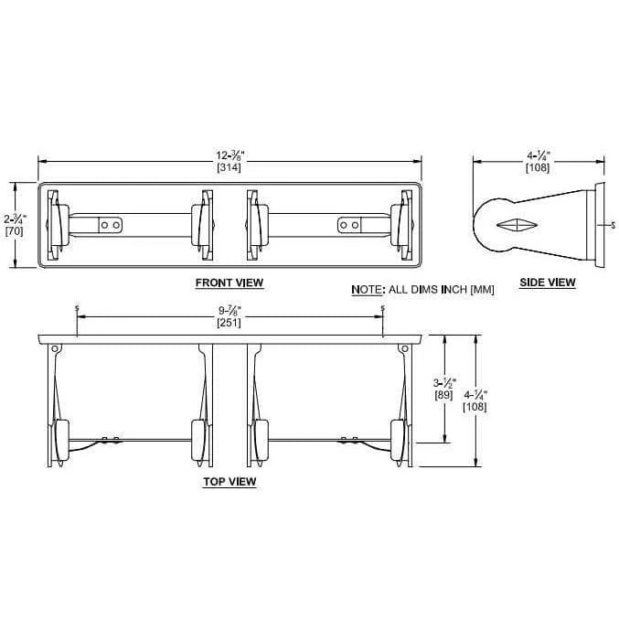 ASI 0715 Commercial Double Roll Toilet Paper Dispenser, Surface-Mounted, Metal - Image 3