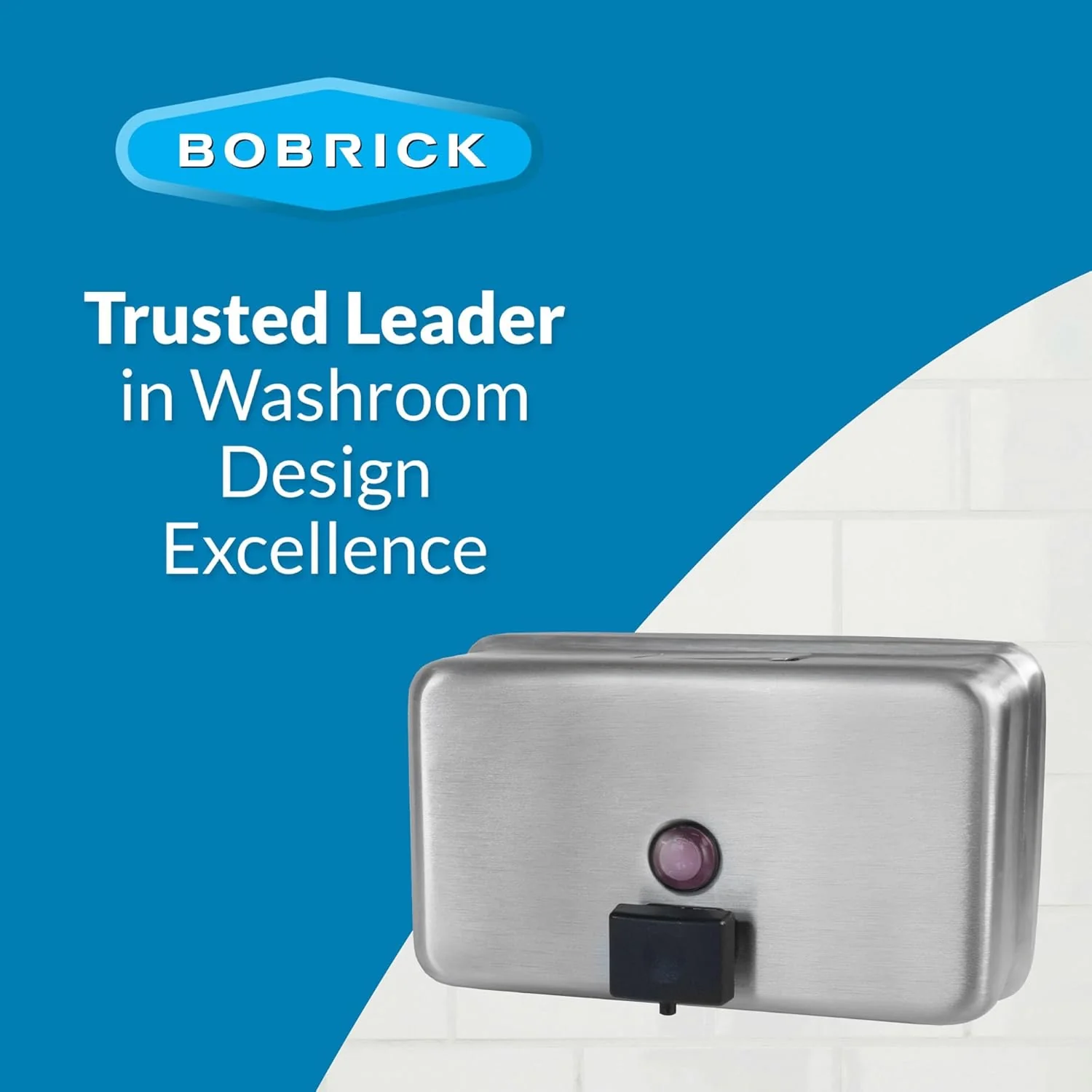 Bobrick B-2112 Commercial Liquid Soap Dispenser, Surface-Mounted, Manual-Push, Stainless Steel - 40 Oz - Image 19