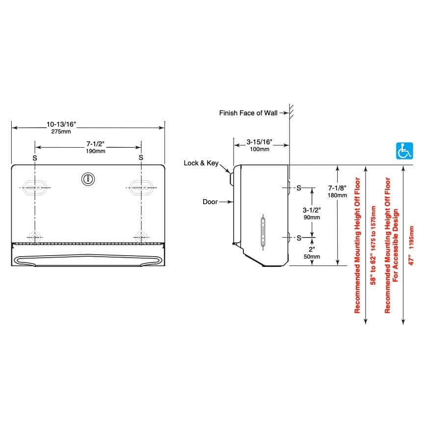 Bobrick B-26212 Commercial Paper Towel Dispenser, Surface-Mounted, Stainless Steel - Image 13