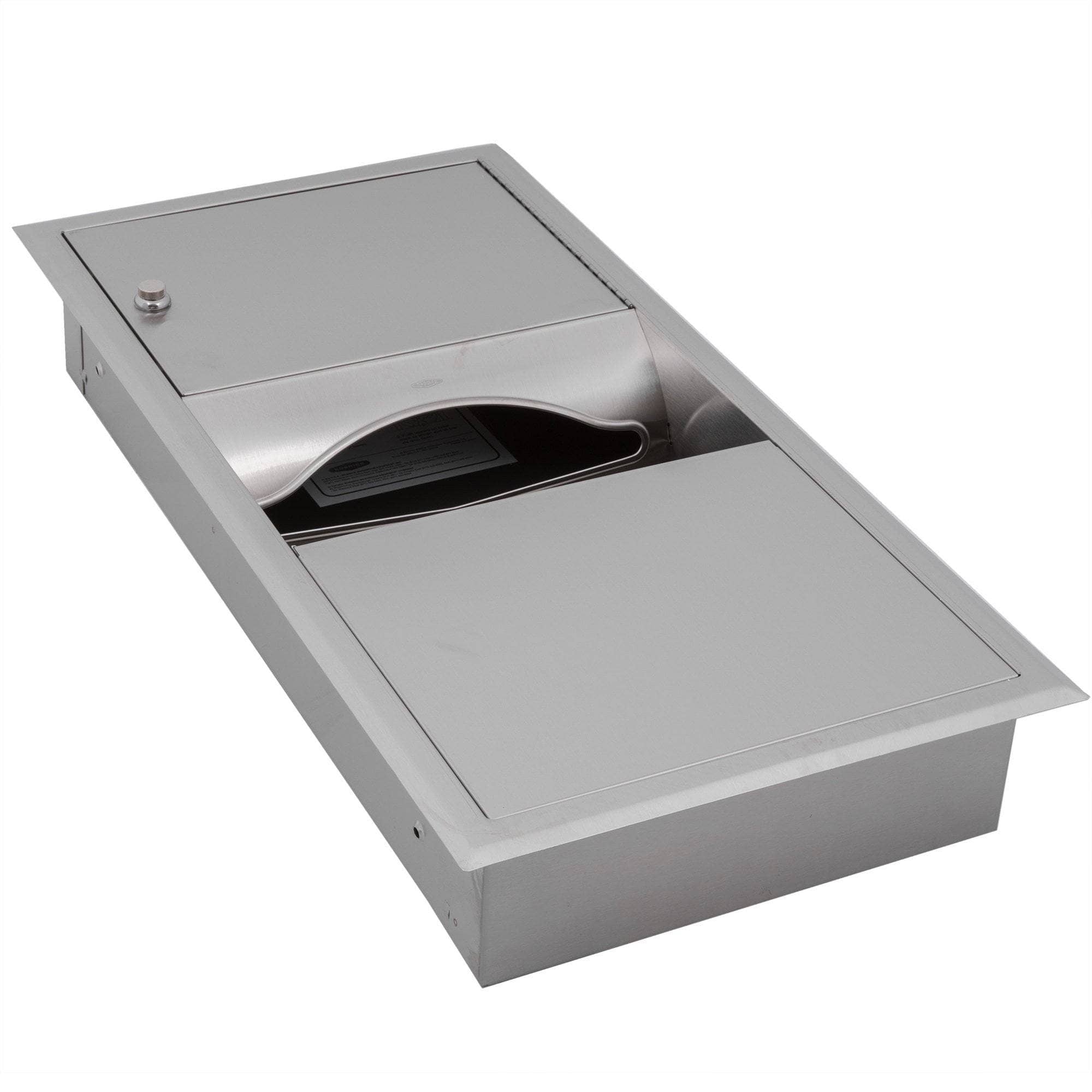 Bobrick B-369 Combination Commercial Paper Towel Dispenser/Waste Receptacle, Recessed-Mounted, Stainless Steel - Image 6