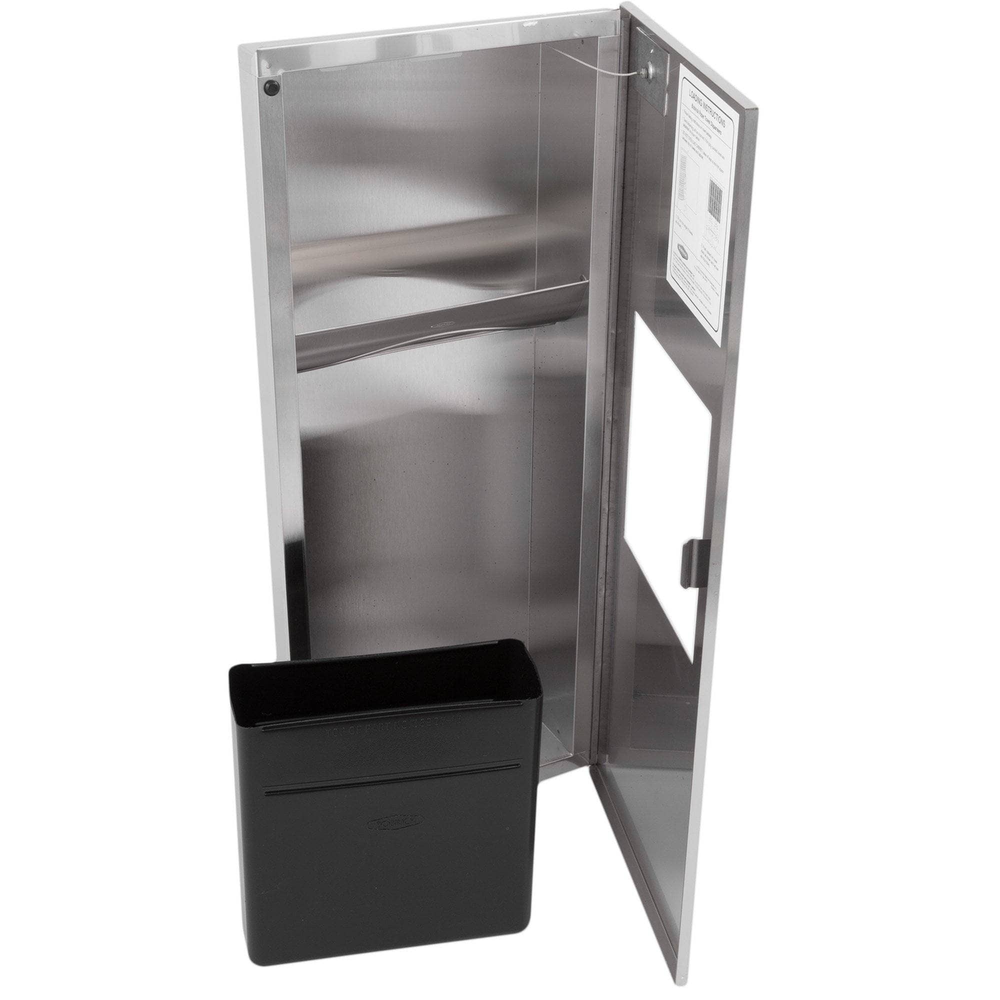 Bobrick B-36903 Combination Commercial Paper Towel Dispenser/Waste Receptacle, Recessed-Mounted, Stainless Steel - Image 7