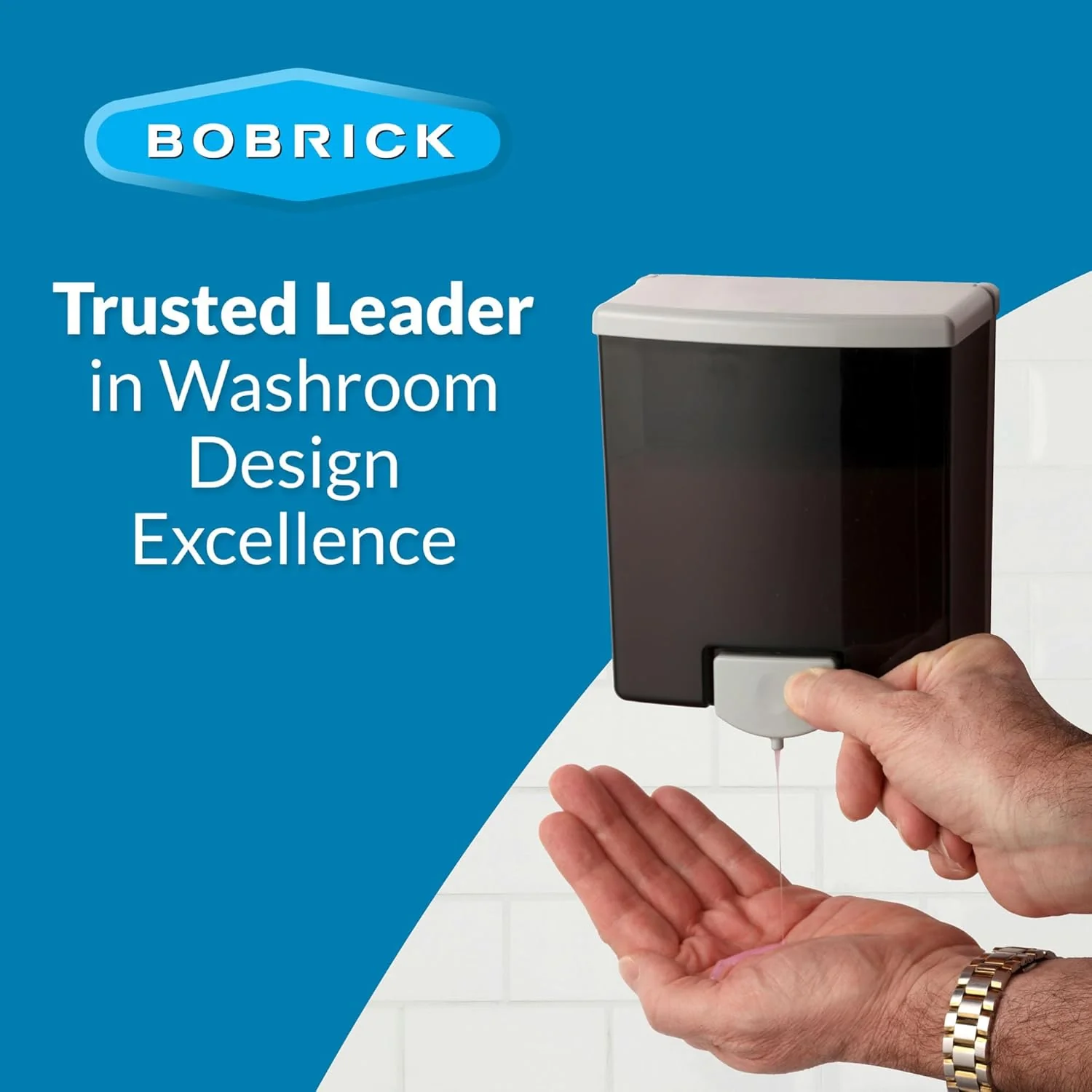Bobrick B-40 Commercial Liquid Soap Dispenser, Surface-Mounted, Manual-Push, Plastic - 40 Oz - Image 14